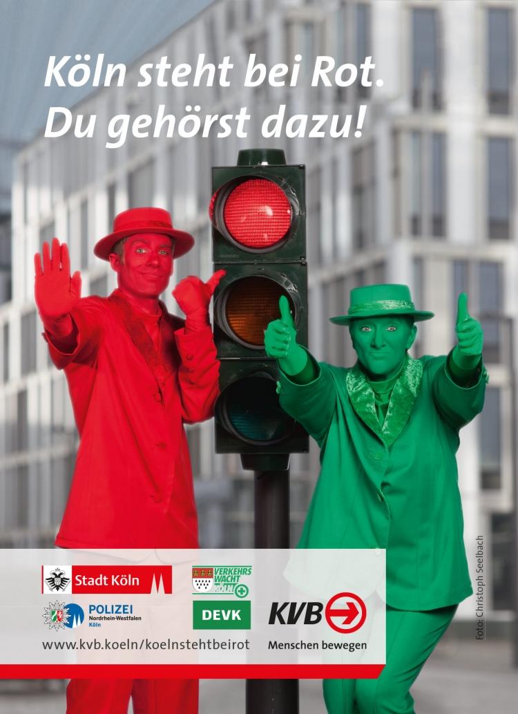 Motiv der Kampagne Köln steht bei Rot