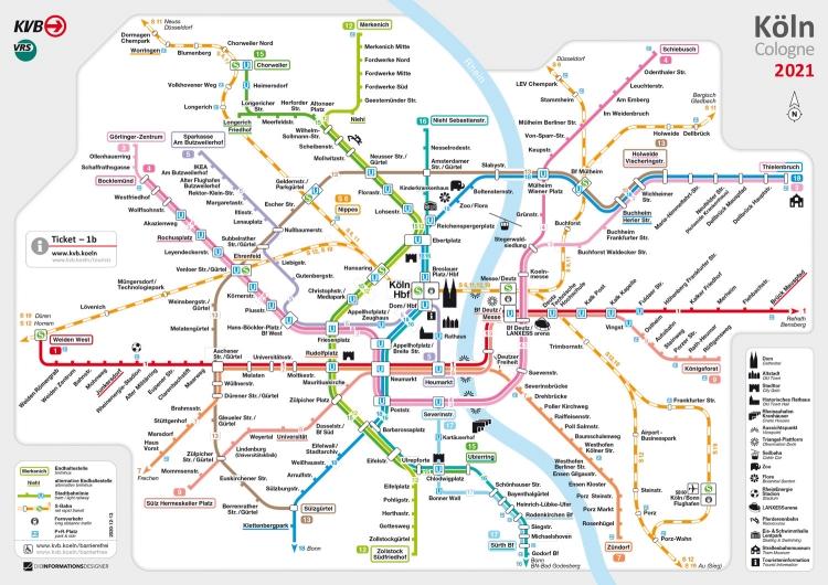 Route Network Maps for Bus and Train Travel in Cologne | KVB