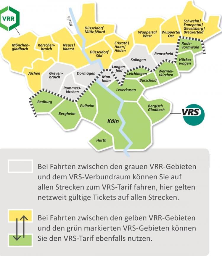 Karte VRS-VRR Tarifgebiet