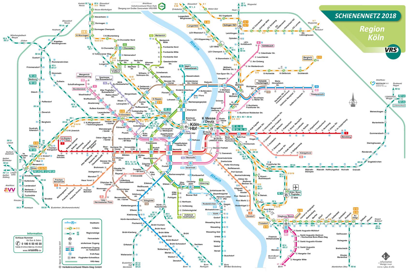 Route Network Maps for Bus and Train Travel in Cologne | KVB