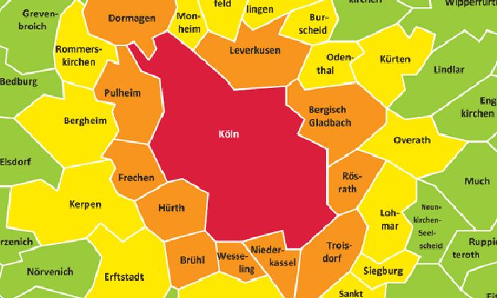Ausschnitt VRS-Karte mit Standort Köln