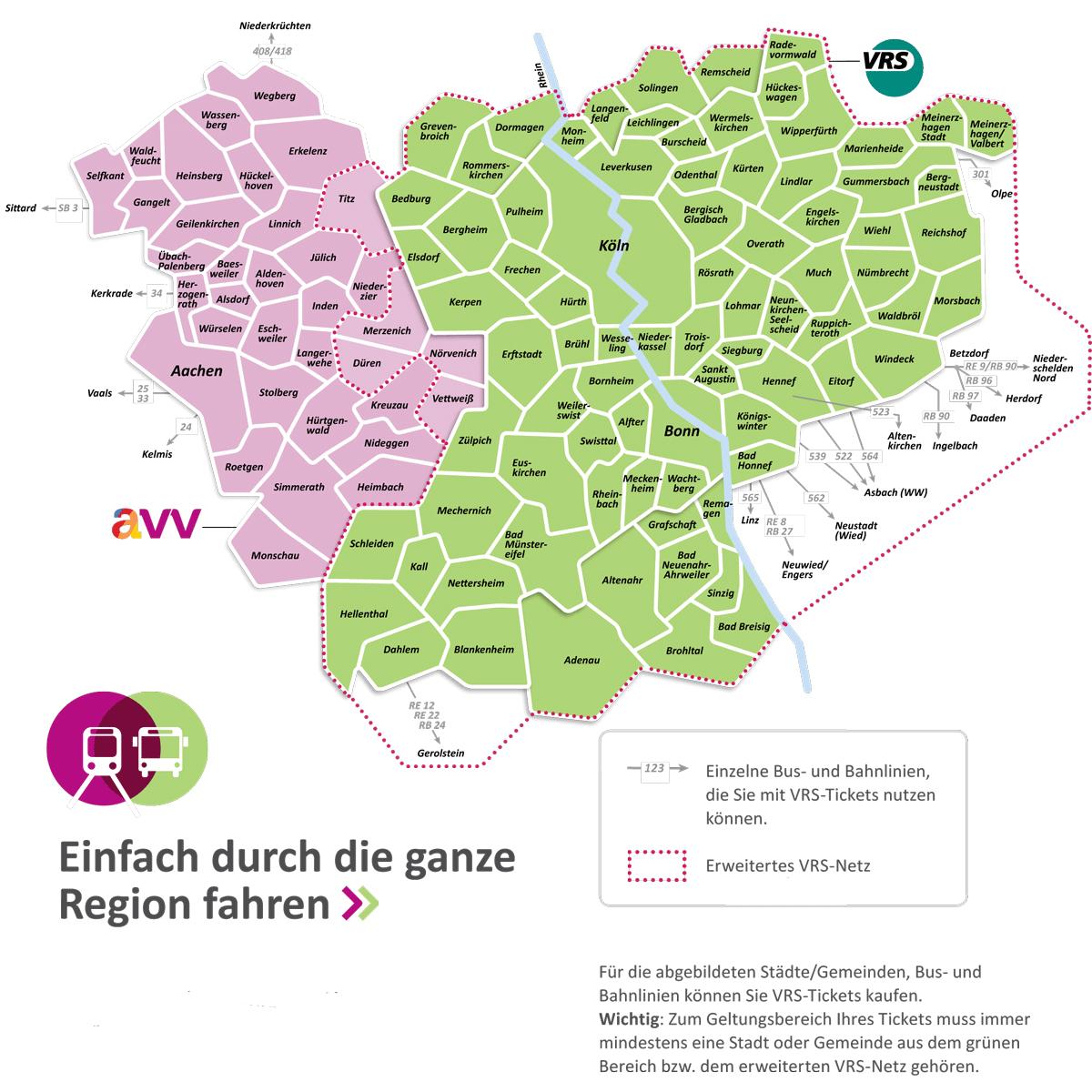 Tarifgebiete VRS/AVV | Kölner Verkehrs-Betriebe